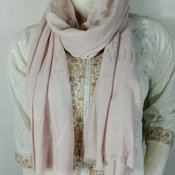 Authentic Louis Vuitton Wrap 65% Cashmere 35% Silk Stole Shawl Light Pink Used. - Picture 1 of 9